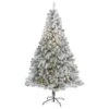7ft. Pre-Lit Flocked Rock Springs Spruce Artificial Christmas Tree With Clear LED Lights 1 7ft. Pre-Lit Flocked Rock Springs Spruce Artificial Christmas Tree With Clear LED Lights -Northlight Shop D256031S 1