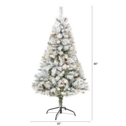 5ft. Pre-Lit White River Mountain Pine Artificial Christmas Tree, Clear LED Lights 17 5ft. Pre-Lit White River Mountain Pine Artificial Christmas Tree, Clear LED Lights -Northlight Shop D256045S 2