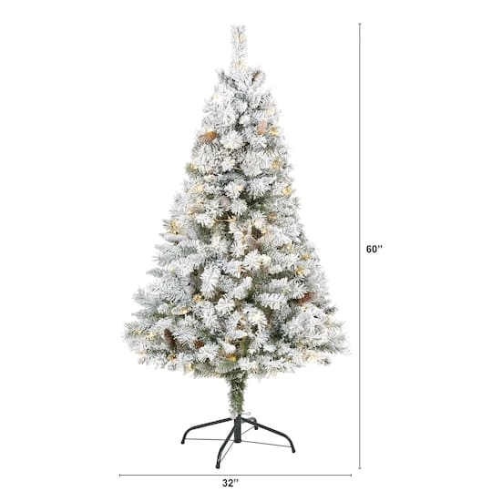 5ft. Pre-Lit White River Mountain Pine Artificial Christmas Tree, Clear LED Lights 10 5ft. Pre-Lit White River Mountain Pine Artificial Christmas Tree, Clear LED Lights - Image 8