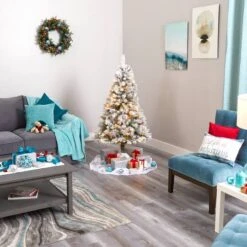 5ft. Pre-Lit White River Mountain Pine Artificial Christmas Tree, Clear LED Lights 16 5ft. Pre-Lit White River Mountain Pine Artificial Christmas Tree, Clear LED Lights -Northlight Shop D256045S 6