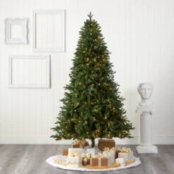 7ft. Pre-Lit New Hampshire Fir Artificial Christmas Tree, Clear LED Lights -Northlight Shop D256055S 5