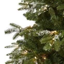 7ft. Pre-Lit Snowed Grand Teton Artificial Christmas Tree With Clear LED Lights 17 7ft. Pre-Lit Snowed Grand Teton Artificial Christmas Tree With Clear LED Lights -Northlight Shop D256093S 4