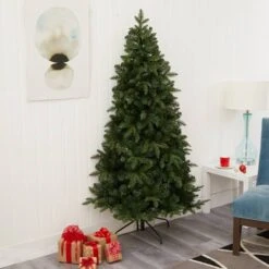 6ft. Pre-Lit Grand Teton Spruce Flat Back Artificial Christmas Tree With Clear LED Lights -Northlight Shop D256097S 8