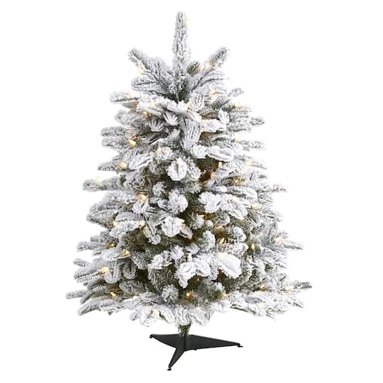 3ft. Pre-Lit Flocked North Carolina Fir Artificial Christmas Tree With Warm White Lights 4 3ft. Pre-Lit Flocked North Carolina Fir Artificial Christmas Tree With Warm White Lights - Image 2