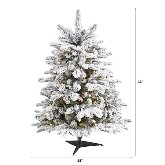 3ft. Pre-Lit Flocked North Carolina Fir Artificial Christmas Tree With Warm White Lights 5 3ft. Pre-Lit Flocked North Carolina Fir Artificial Christmas Tree With Warm White Lights - Image 3