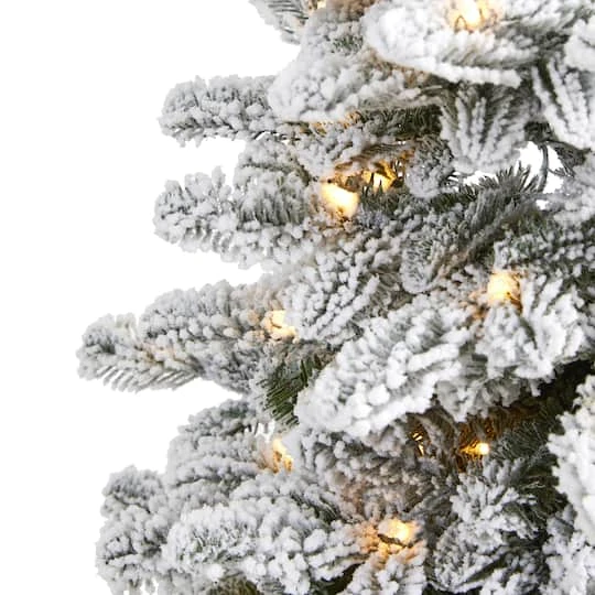 3ft. Pre-Lit Flocked North Carolina Fir Artificial Christmas Tree With Warm White Lights 6 3ft. Pre-Lit Flocked North Carolina Fir Artificial Christmas Tree With Warm White Lights - Image 4
