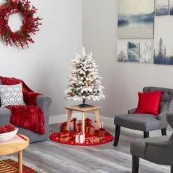 3ft. Pre-Lit Flocked North Carolina Fir Artificial Christmas Tree With Warm White Lights 16 3ft. Pre-Lit Flocked North Carolina Fir Artificial Christmas Tree With Warm White Lights -Northlight Shop D256100S 6