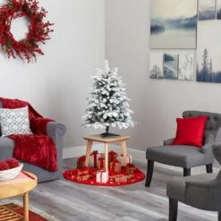 3ft. Pre-Lit Flocked North Carolina Fir Artificial Christmas Tree With Warm White Lights 17 3ft. Pre-Lit Flocked North Carolina Fir Artificial Christmas Tree With Warm White Lights -Northlight Shop D256100S 7