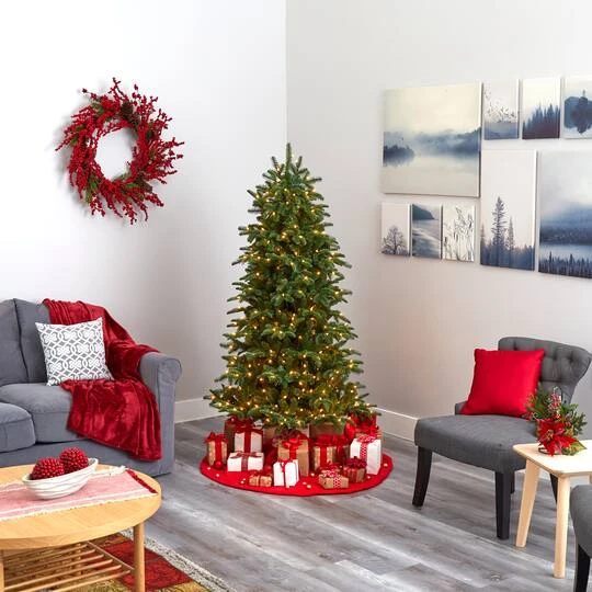 6ft. Pre-Lit South Carolina Fir Artificial Christmas Tree, Clear LED Lights 9 6ft. Pre-Lit South Carolina Fir Artificial Christmas Tree, Clear LED Lights - Image 7