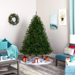 7ft. Pre-Lit Colorado Mountain Pine Artificial Christmas Tree, Clear LED Lights -Northlight Shop D256126S 7