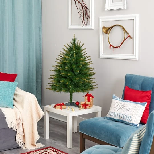 3ft. Pre-Lit New England Pine Artificial Christmas Tree, Clear LED Lights 10 3ft. Pre-Lit New England Pine Artificial Christmas Tree, Clear LED Lights - Image 8