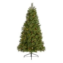 6ft. Pre-Lit Golden Tip Washington Pine Artificial Christmas Tree, Clear LED Lights 11 6ft. Pre-Lit Golden Tip Washington Pine Artificial Christmas Tree, Clear LED Lights -Northlight Shop D256155S 1 1