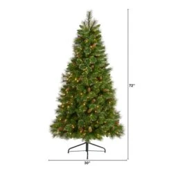 6ft. Pre-Lit Golden Tip Washington Pine Artificial Christmas Tree, Clear LED Lights 17 6ft. Pre-Lit Golden Tip Washington Pine Artificial Christmas Tree, Clear LED Lights -Northlight Shop D256155S 2