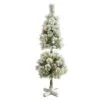 3ft. Pre-Lit Flocked Artificial Christmas Tree Topiary, Warm White LED Lights 1 3ft. Pre-Lit Flocked Artificial Christmas Tree Topiary, Warm White LED Lights -Northlight Shop D256171S 1