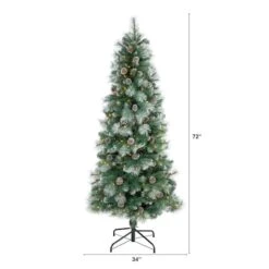 6ft. Pre-Lit British Columbia Mountain Pine Artificial Christmas Tree, Clear LED Lights -Northlight Shop D256172S 2