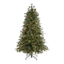 6ft. Pre-Lit Clermont Mixed Pine Artificial Christmas Tree, Clear LED Lights