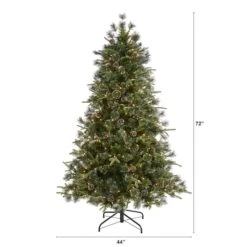 6ft. Pre-Lit Clermont Mixed Pine Artificial Christmas Tree, Clear LED Lights -Northlight Shop D256181S 2