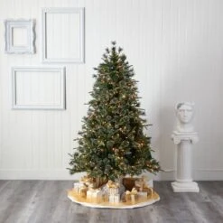 6ft. Pre-Lit Clermont Mixed Pine Artificial Christmas Tree, Clear LED Lights -Northlight Shop D256181S 5
