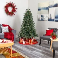 6ft. Pre-Lit Clermont Mixed Pine Artificial Christmas Tree, Clear LED Lights -Northlight Shop D256181S 7