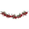 6ft. Red & Green Hydrangea Garland -Northlight Shop D262197S 11