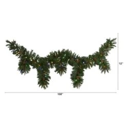 9ft. Pre-Lit Hanging Icicle Berries & Pinecones Christmas Garland, Multicolor LED Lights -Northlight Shop D292890S 2