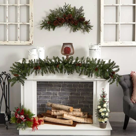 30" Green Pine & Pinecone Swag 5 30" Green Pine & Pinecone Swag - Image 3