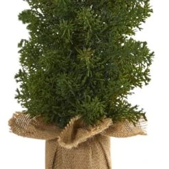 3 Pack 15" Unlit Mini Cypress & Pine Artificial Christmas Trees With Burlap Base -Northlight Shop D292907S 5