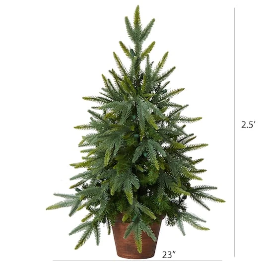 2.5ft. Pre-Lit Christmas Tree With Planter, Clear Lights 6 2.5ft. Pre-Lit Christmas Tree With Planter, Clear Lights - Image 4