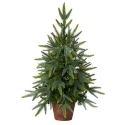 2.5ft. Pre-Lit Christmas Tree With Planter, Clear Lights 14 2.5ft. Pre-Lit Christmas Tree With Planter, Clear Lights -Northlight Shop D292909S 24