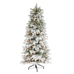 6ft. Pre-Lit North Carolina Fir Artificial Christmas Tree, White Lights -Northlight Shop D292914S 1 1