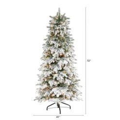 6ft. Pre-Lit North Carolina Fir Artificial Christmas Tree, White Lights -Northlight Shop D292914S 2