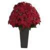 2.25ft. Red Poinsettia Plant In Black Planter -Northlight Shop D292918S 1