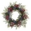 24" Pine & Cedar Wreath With Berries 1 24" Pine & Cedar Wreath With Berries -Northlight Shop D292958S 1