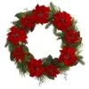 3ft. Red Poinsettia & Pine Wreath 2 3ft. Red Poinsettia & Pine Wreath -Northlight Shop D292977S 11