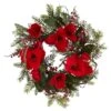 24" Red Amaryllis Wreath -Northlight Shop D293325S 11