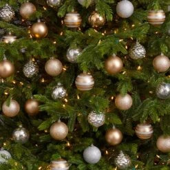 64ct. 3" Gold & Silver Shatterproof Ball Ornaments 12 64ct. 3" Gold & Silver Shatterproof Ball Ornaments -Northlight Shop D322173S 4