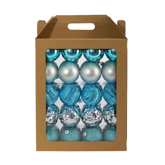 40ct. 3" Blue & Silver Shatterproof Ball Ornaments 3 40ct. 3" Blue & Silver Shatterproof Ball Ornaments