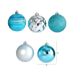 40ct. 3" Blue & Silver Shatterproof Ball Ornaments 10 40ct. 3" Blue & Silver Shatterproof Ball Ornaments -Northlight Shop D322176S 2