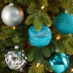 40ct. 3" Blue & Silver Shatterproof Ball Ornaments 12 40ct. 3" Blue & Silver Shatterproof Ball Ornaments -Northlight Shop D322176S 4