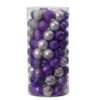 101ct. 2" Purple & Silver Shatterproof Ball Ornaments -Northlight Shop D322178S 1