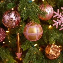 52ct. 6" Pink & Gold Shatterproof Ornament Set -Northlight Shop D322194S 4