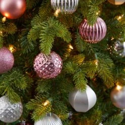 101ct. 2" Pink & Silver Shatterproof Ball Ornaments 13 101ct. 2" Pink & Silver Shatterproof Ball Ornaments -Northlight Shop D322197S 5