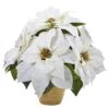 13" Poinsettia Arrangement In Ceramic Vase -Northlight Shop D322287S 1