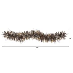 6ft. LED Flocked Pine & Pinecone Christmas Garland -Northlight Shop D322388S 2