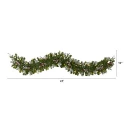6ft. LED Snow Tipped Berries & Pine Christmas Garland 11 6ft. LED Snow Tipped Berries & Pine Christmas Garland -Northlight Shop D322393S 2