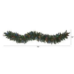 6ft. LED Snow Dusted Pinecones & Berries Garland -Northlight Shop D322401S 2