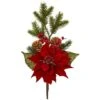 Red Poinsettia, Berry & Pine Pick, 6ct. 2 Red Poinsettia, Berry & Pine Pick, 6ct. -Northlight Shop D322411S 1