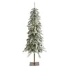 4.5ft. Pre-Lit Flocked Washington Alpine Artificial Christmas Tree, Warm White LED Lights -Northlight Shop D322547S 1