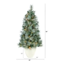 4ft. Pre-Lit Frosted Tip British Columbia Mountain Pine Artificial Christmas Tree With Pinecones, Clear Lights 11 4ft. Pre-Lit Frosted Tip British Columbia Mountain Pine Artificial Christmas Tree With Pinecones, Clear Lights -Northlight Shop D322581S 2
