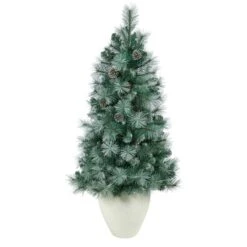4ft. Pre-Lit Frosted Tip British Columbia Mountain Pine Artificial Christmas Tree With Pinecones, Clear Lights 12 4ft. Pre-Lit Frosted Tip British Columbia Mountain Pine Artificial Christmas Tree With Pinecones, Clear Lights -Northlight Shop D322581S 3